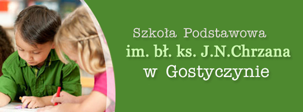 Logotyp: Szkoła Podstawowoa im. bł. ks. J.N.Chrzana w Gostyczynie