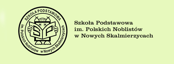 Logotyp: Szkoła Podstawowa im. Polskich Noblistów w Nowych Skalmierzycach