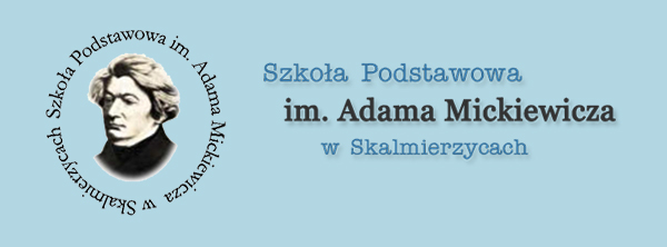 Logotyp: Szkoła podstawowoa im. Adama Mickiewicza w Skalmierzycach